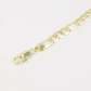 Cadena gruesa tejido figaro 6mm estilo unisex en oro laminado