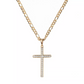 collar dije de cruz con cristales brillantes para mujer en oro laminado 18k