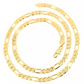 Cadena gruesa tejido figaro 6mm estilo unisex en oro laminado