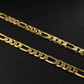 Cadena gruesa tejido figaro 6mm estilo unisex en oro laminado