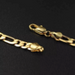 Cadena gruesa tejido figaro 6mm estilo unisex en oro laminado