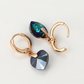 Set Juego aretes  y cadena delgada con dije de Corazon en oro laminado