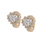 Aretes Huggies Corazón con Cristales en oro laminado 18k