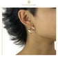 IMPERO JEWELRY Aretes Pendientes Mujer Lisos Oro Laminado Asimetricos Regalo