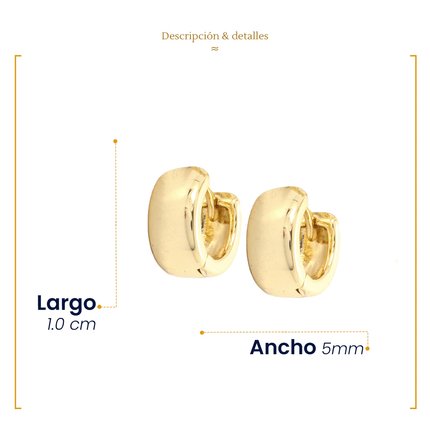 Arracaditas Lisas De Oro Laminado De 14k Para Bebé Niña