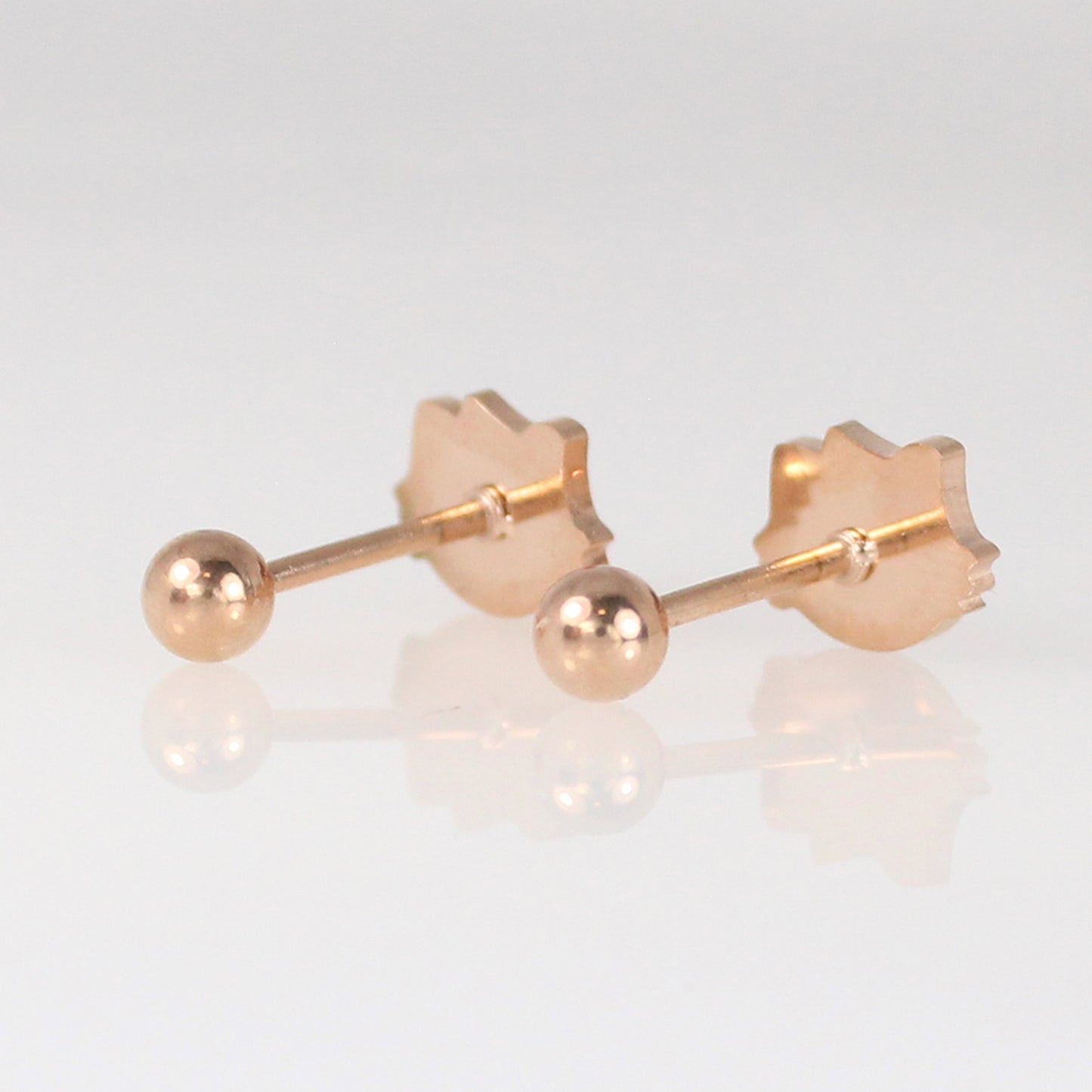 Aretes pequeños gato Oro Laminado rosa broqueles