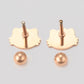 Aretes pequeños gato Oro Laminado rosa broqueles