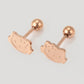 Aretes pequeños gato Oro Laminado rosa broqueles