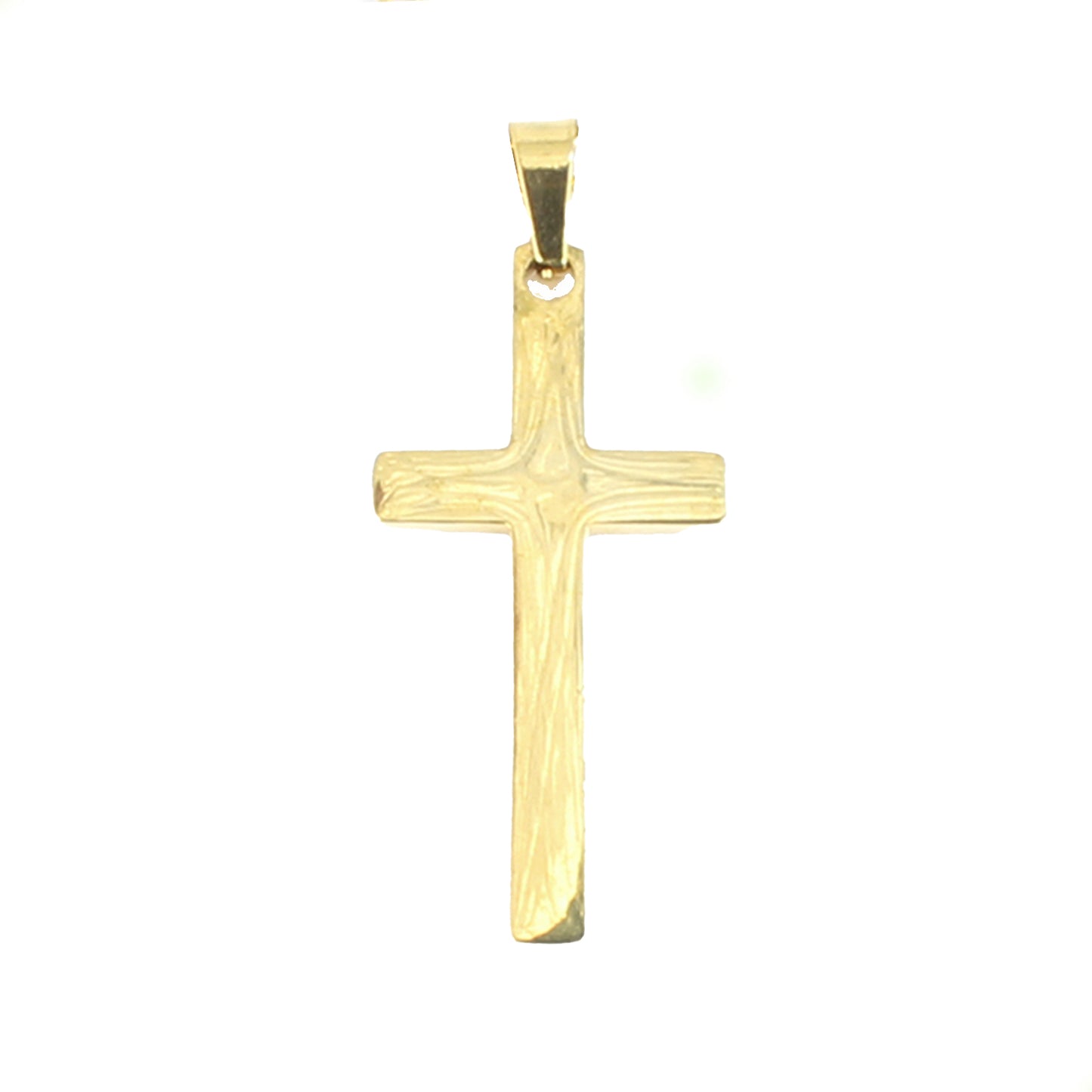 dije solo de cruz lisa en efecto pulido espejo estilo unisex en oro laminado 24k