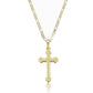 Dije Con Cadena Cruz Crucifijo Gótico con Grabados Unisex Oro Laminado