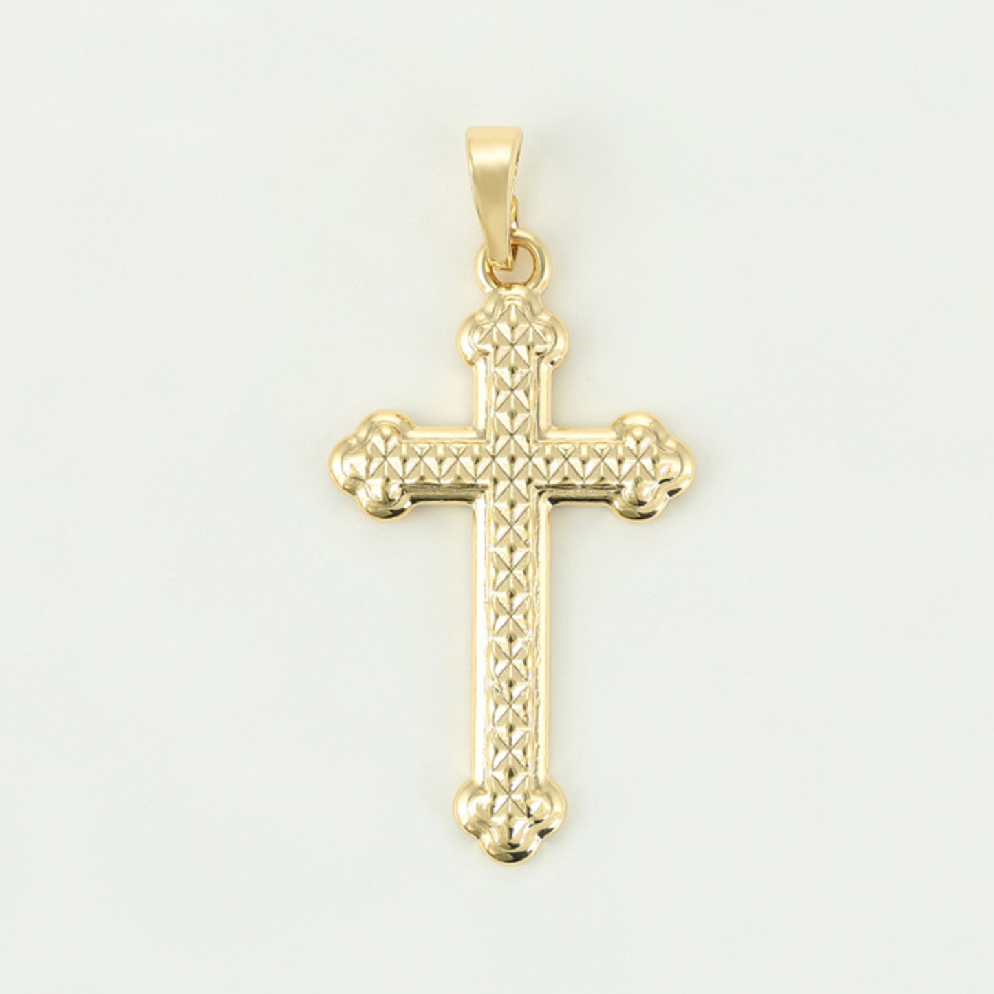 Dije Con Cadena Cruz Crucifijo Gótico con Grabados Unisex Oro Laminado