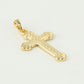 Dije Con Cadena Cruz Crucifijo Gótico con Grabados Unisex Oro Laminado