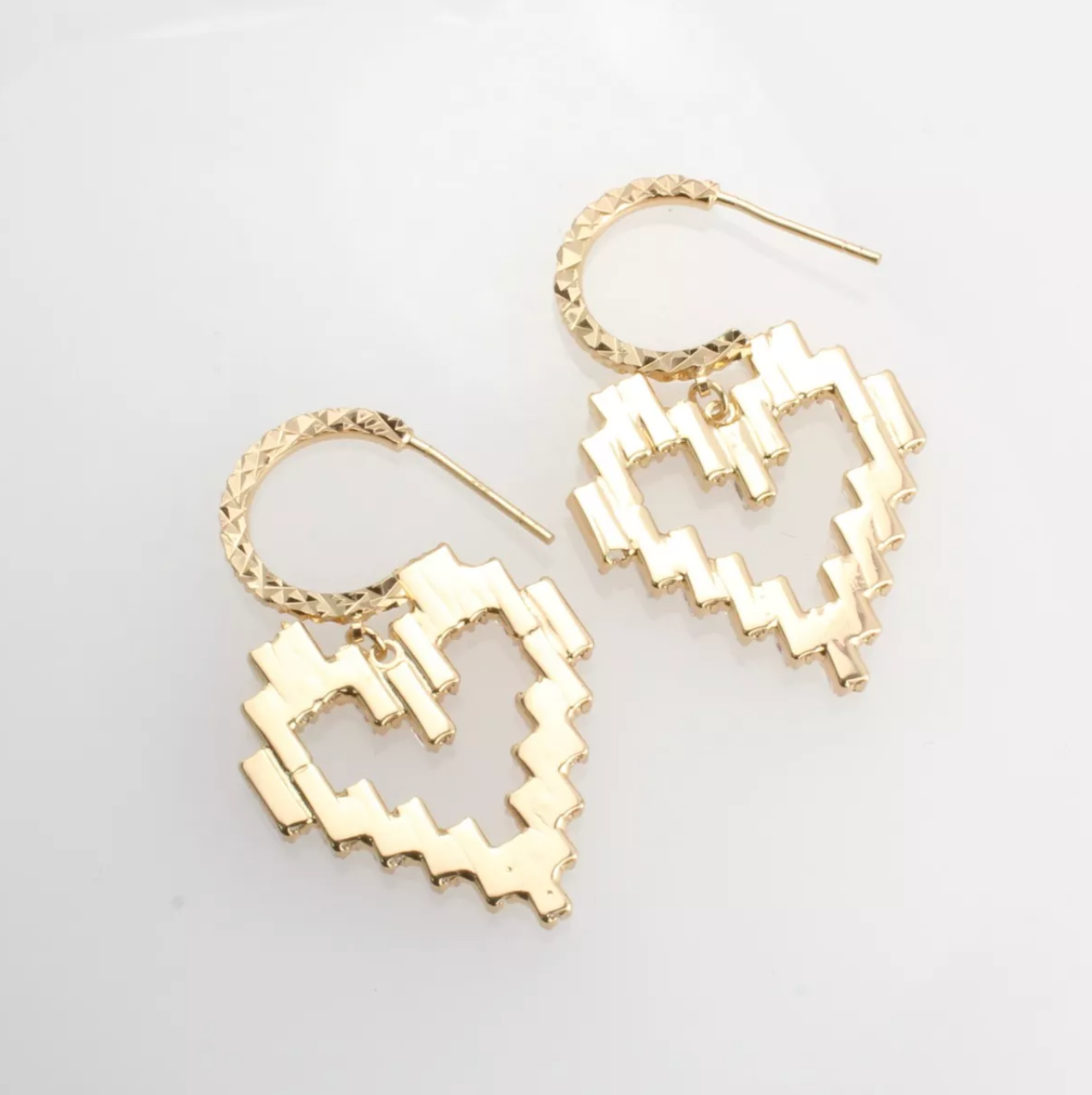 Aretes Arracadas Nice De Corazón Para Mujer Con Cristales