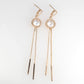 Aretes De Acero Inoxidable Estilo Largos Oro Rosa  Para Mujer