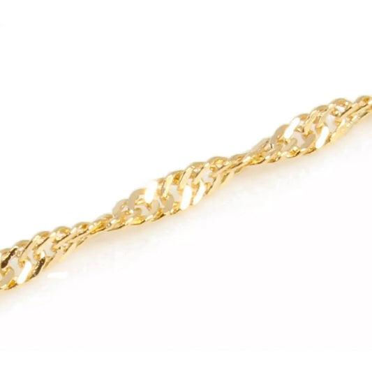 Cadena collar delgada tejido torsal singapour para mujer en oro laminado 18k