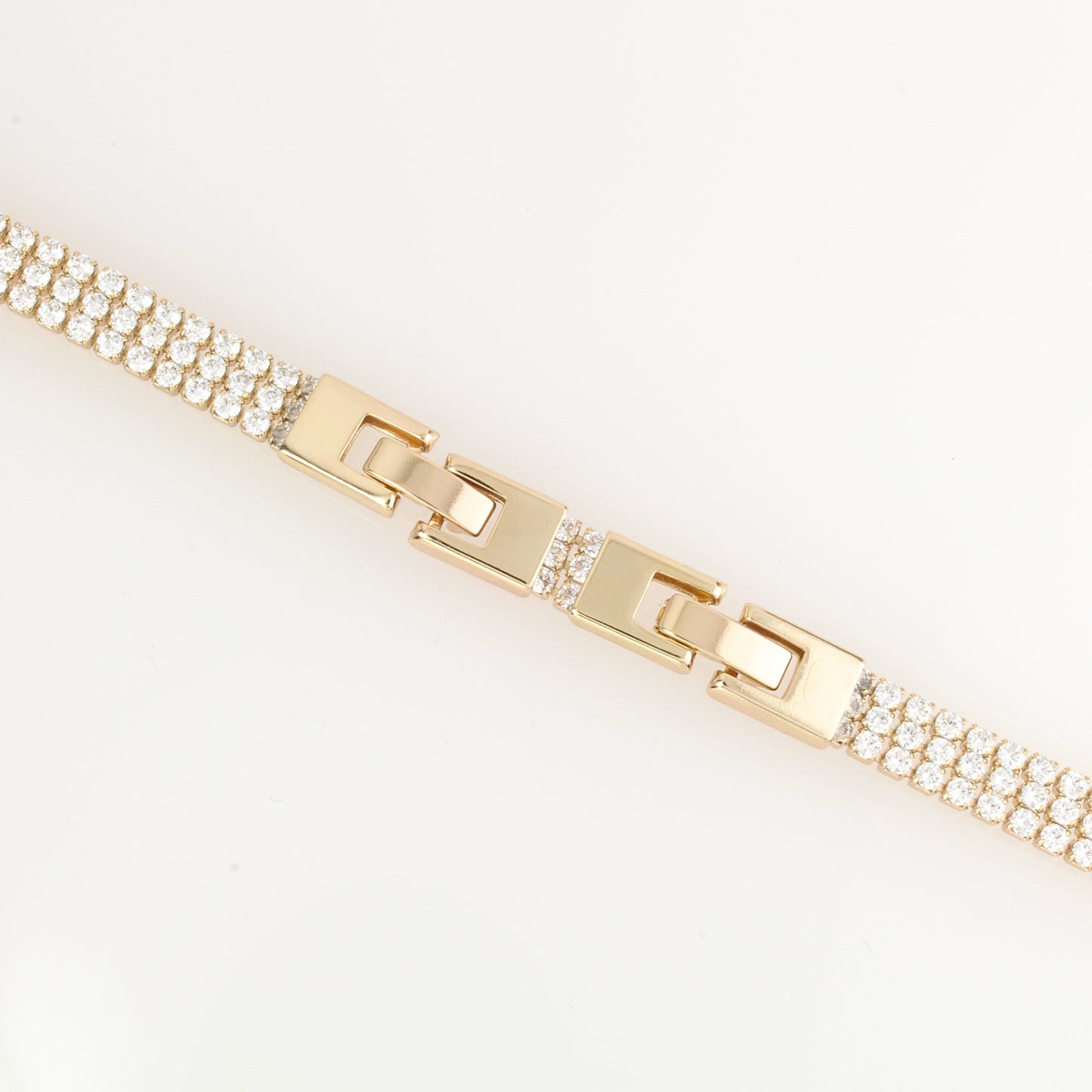 Pulsera Para Mujer De Estilo Elegancia Con Fina Cristaleria En Oro Laminado 18k