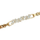 Pulsera Esclava Tejido Figaro Para Mujer En Oro Laminado 18k Con Cristales