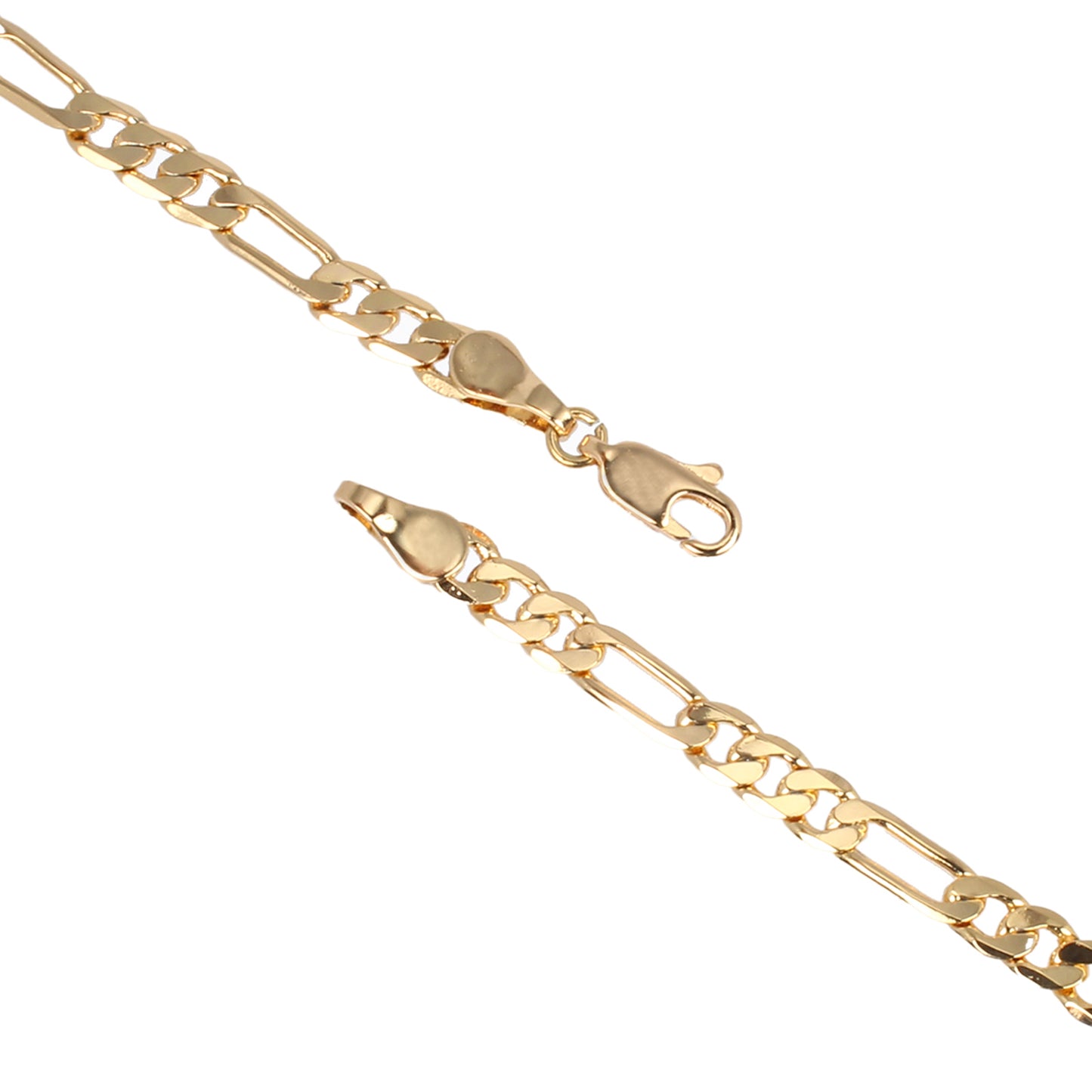 Pulsera Esclava Tejido Figaro Para Mujer En Oro Laminado 18k Con Cristales