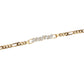 Pulsera Esclava Tejido Figaro Para Mujer En Oro Laminado 18k Con Cristales