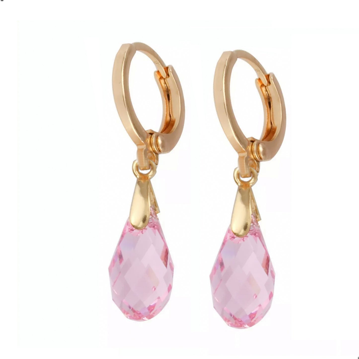 Elegantes Aretes De Cristal Swarovski Largos Con Diseño Gota